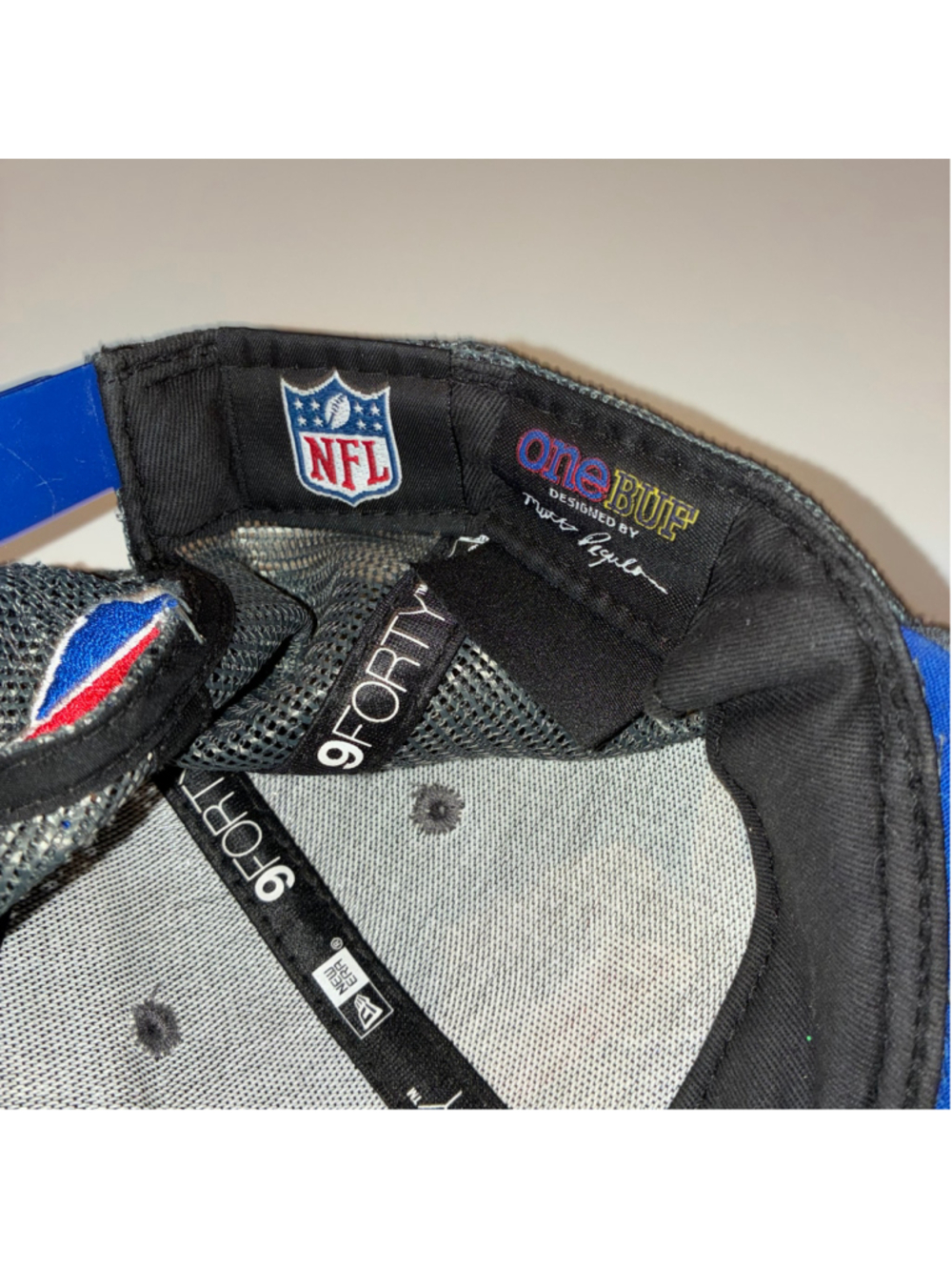 Men's New Era Buffalo Bills Hat One Size Grey Blue Trucker Cap - Picture 6 of 7